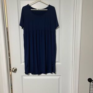 Navy Blue Short Sleeve Dress-3x